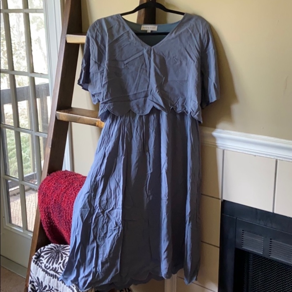 Never worn - Blue Scalloped Dress